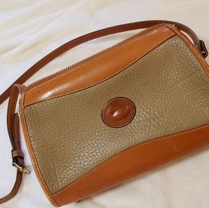 Vintage Dooney & Bourke crossbody satchel bag tan